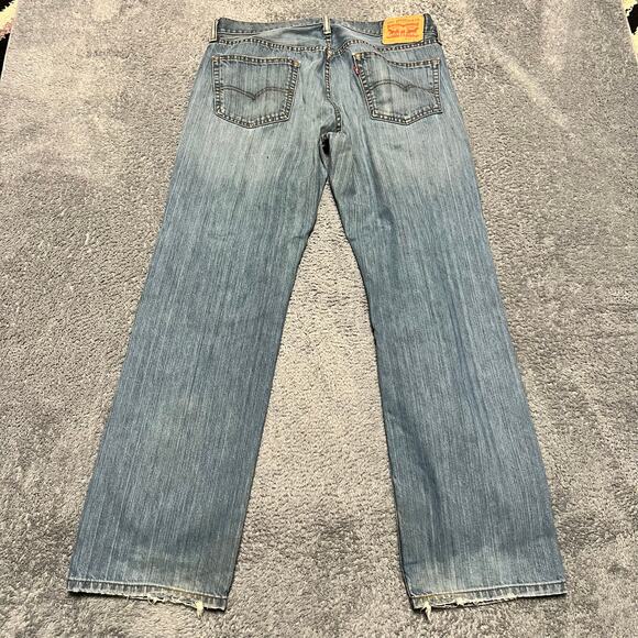 Levis Jeans Mens 34x32 Blue 559 Relaxed Straight Workwear Distressed Baggy - Picture 4 of 13